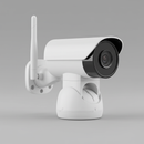 Foto realista de câmera de segurança para e-commerce. Produto físico real, proporções corretas. Enquadramento vertical (1:1 – padrão Shopify), produto centralizado. Iluminação de estúdio uniforme com reflexos naturais na lente e no corpo do produto. Fundo neutro limpo em tom cinza ou grafite, com espaço vazio no canto superior esquerdo. Sem pessoas, sem textos. Alta resolução (mínimo 2000×2000 px), nitidez profissional, pronta para loja Shopify.

PRODUTO:Câmera de Segurança Wi-Fi Externa 360° PTZ